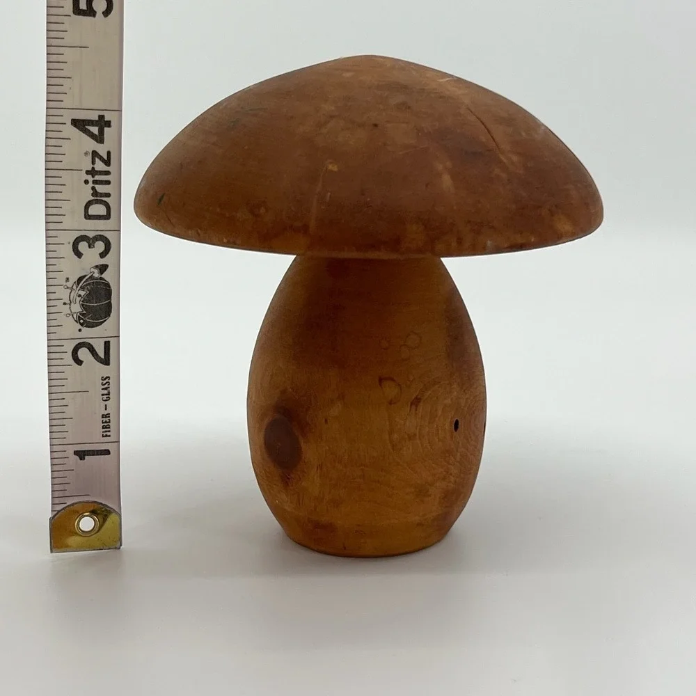 Vtg Colorado Aspen Wood Mushroom Figurines SET of 3 Handcrafted Rustic Decor